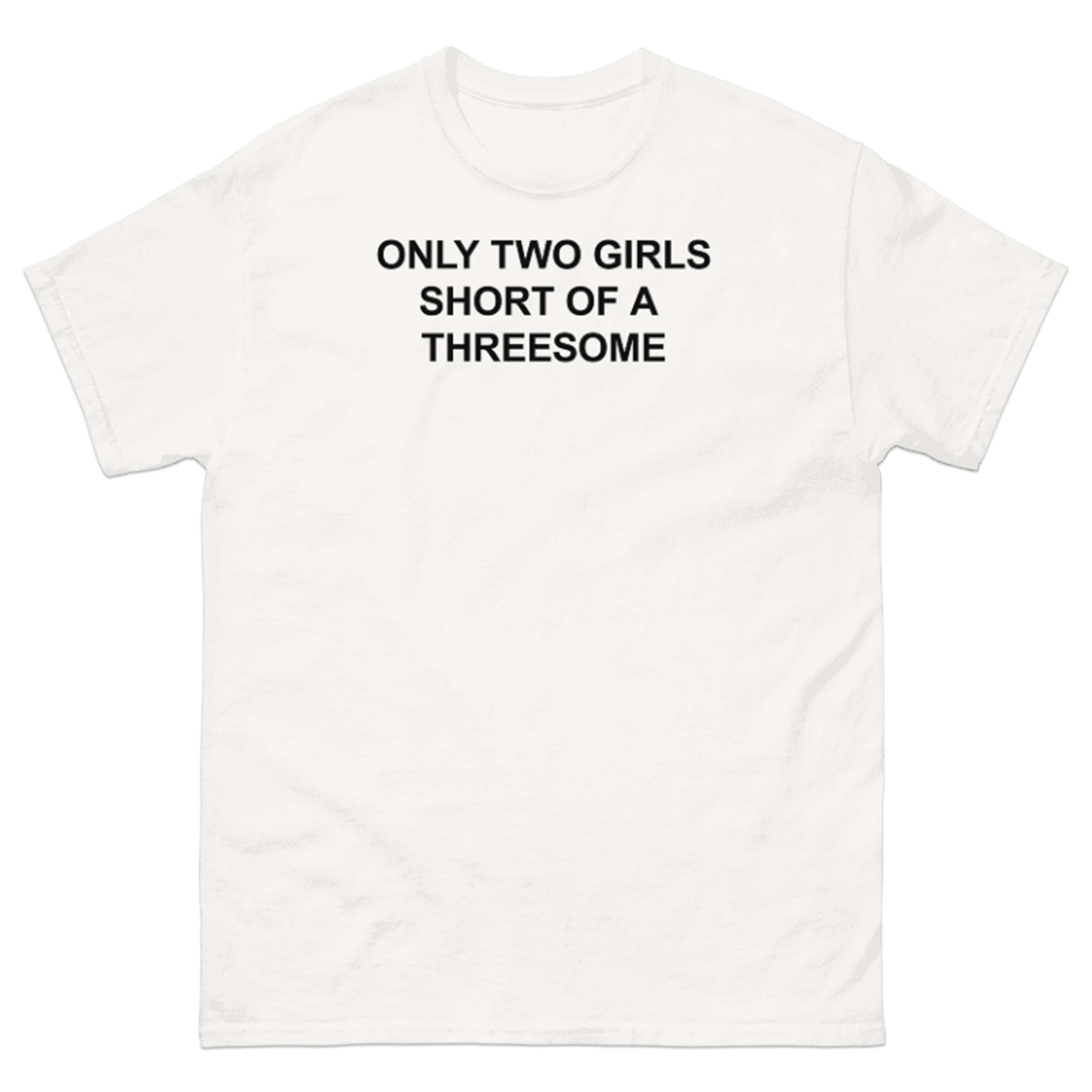 ONLY TWO GIRLS SHORT OF A THREESOME T-SHIRT